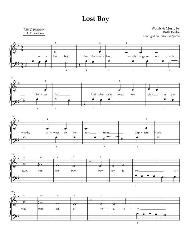 Lost Boy (arr. Calee Philgreen)