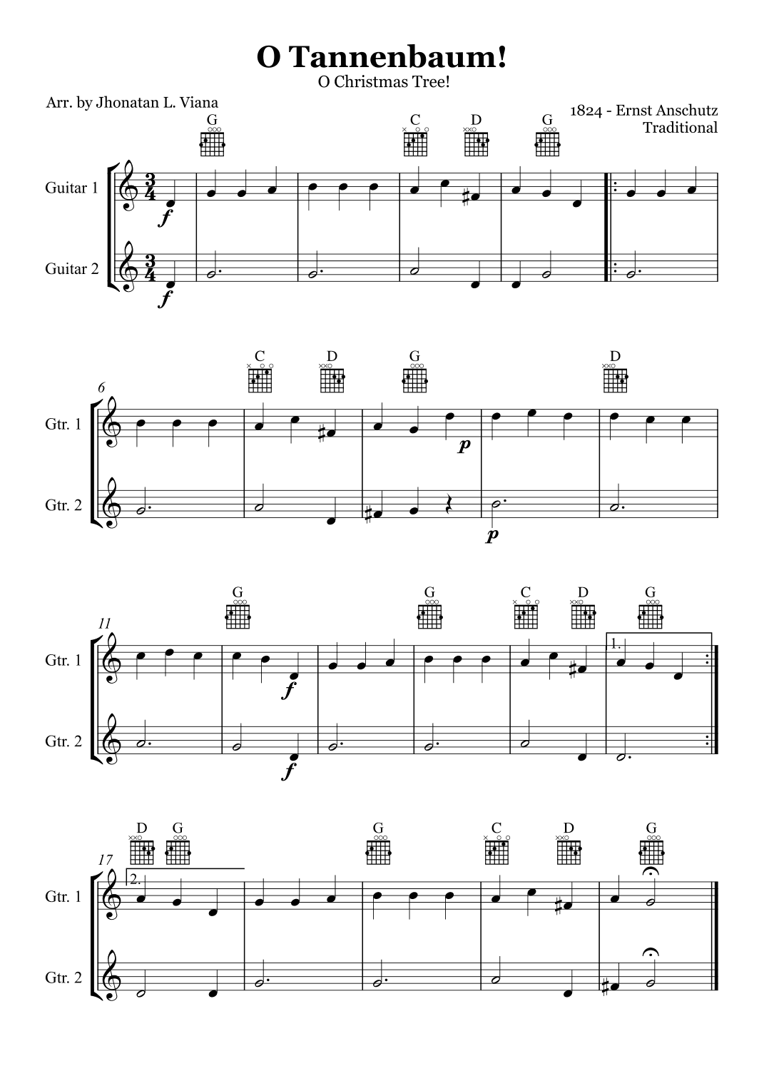 Oh! Tannenbaum! (Oh! Christmas Tree!) (arr. Jhonatan Lucio Viana)