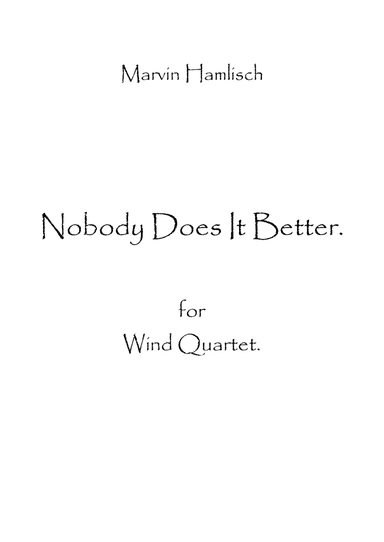 Nobody Does It Better (arr. Spence Bundy)