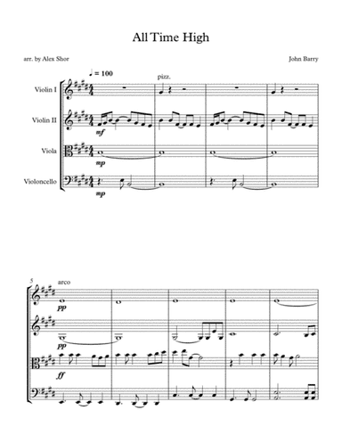 All Time High (arr. Alex Shor)