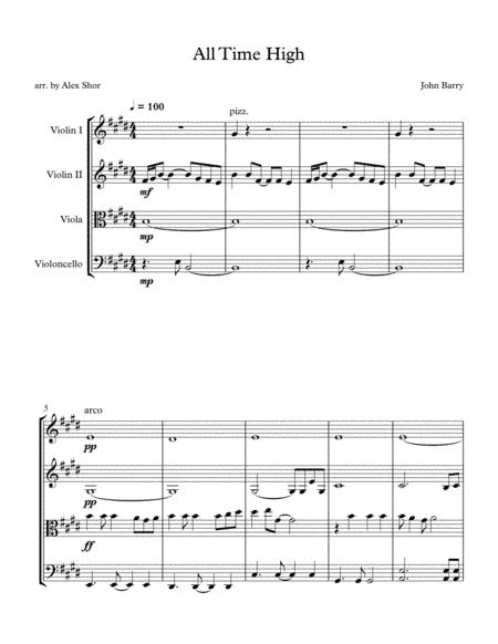 All Time High (arr. Alex Shor)