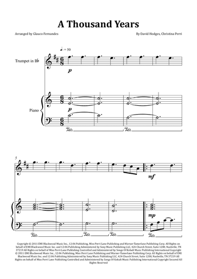 A Thousand Years (arr. Glauco Fernandes)