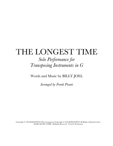 The Longest Time (arr. Frank Pisani)