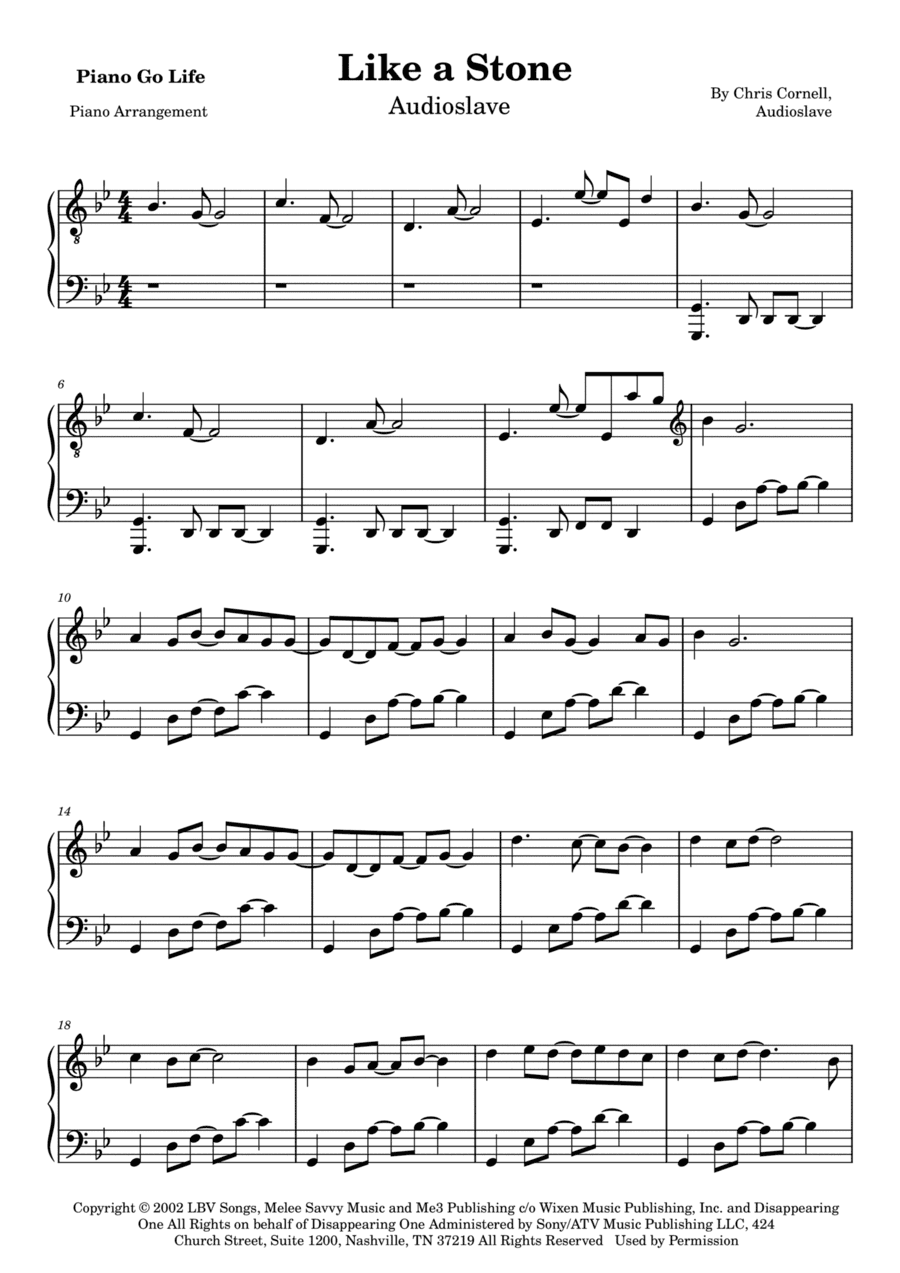 Like A Stone (arr. Piano Go Life)