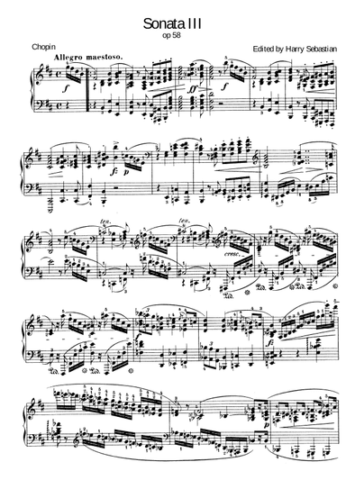 Chopin Sonata No 3 op 58 ( Complete) (arr. Harry Sebastian)