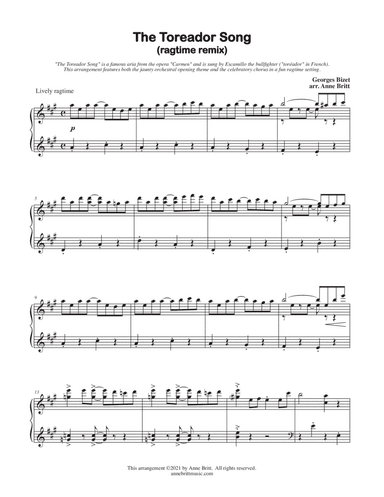 The Toreador Song (ragtime remix) (arr. Anne Britt)