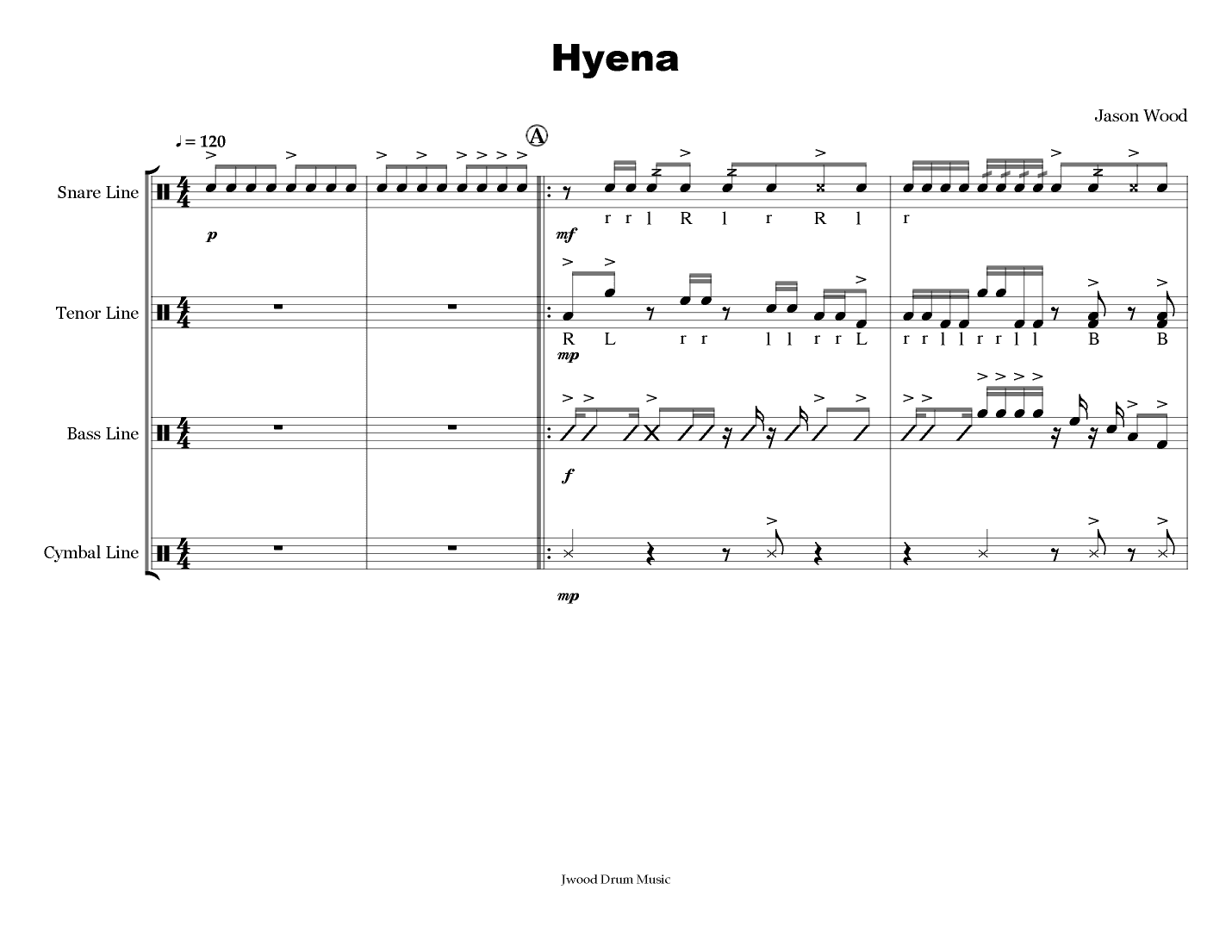 Hyena (Drumline Cadence)