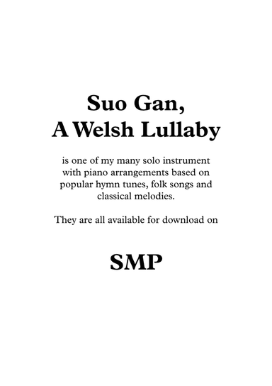 Suo Gan, A Welsh Lullaby, for Clarinet and Piano (arr. Nigel Williams)