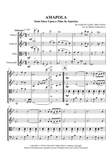 Amapola (pretty Little Poppy) (arr. Marina Vishnyakova)