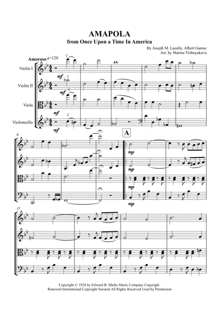 Amapola (pretty Little Poppy) (arr. Marina Vishnyakova)