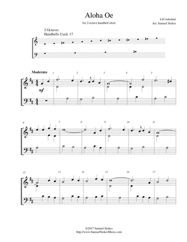 Aloha Oe - for 2-octave handbell choir (arr. Samuel Stokes)