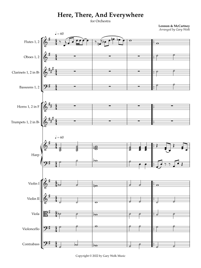 Here, There And Everywhere (arr. Gary Wolk)