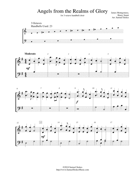 Angels from the Realms of Glory - for 3-octave handbell choir (arr. Samuel Stokes)