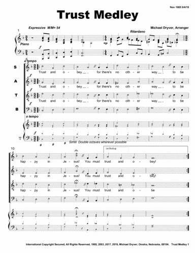 Trust Medley (arr. Michael Dryver, Arranger)