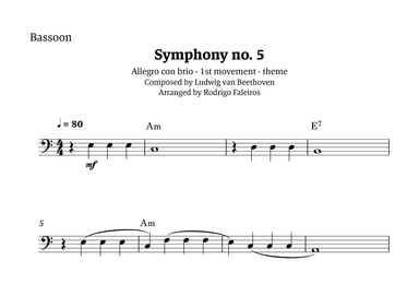 Symphony no. 5 - 1st movement (theme) (arr. Rodrigo Faleiros)