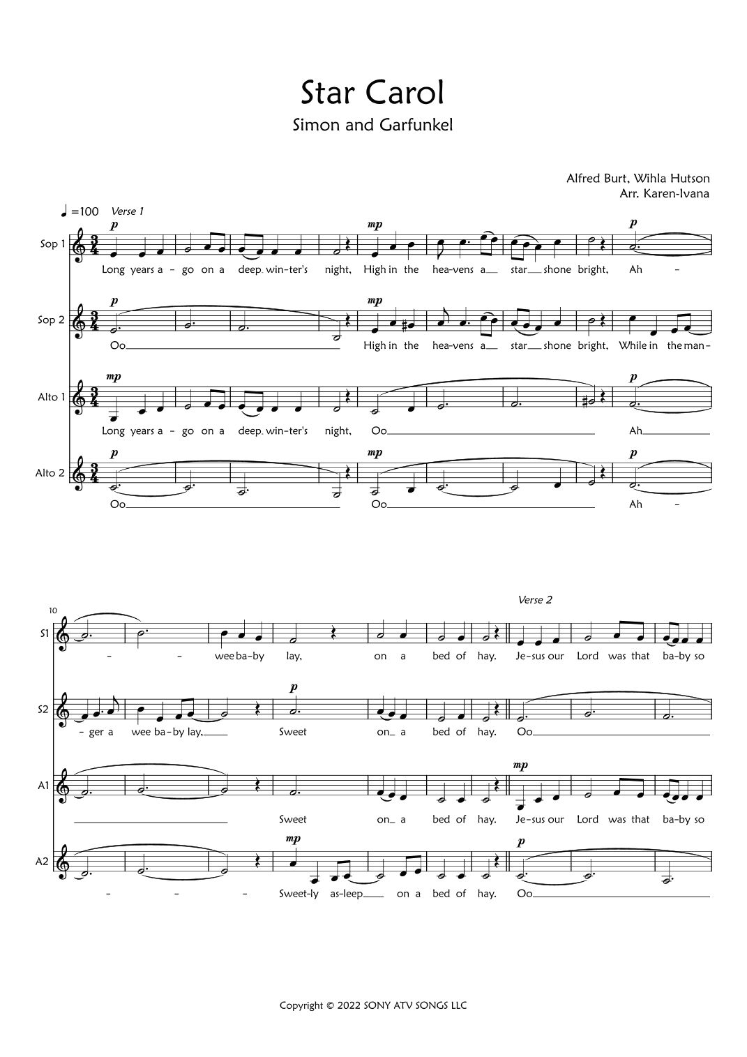 Star Carol (arr. Karen Ivana)