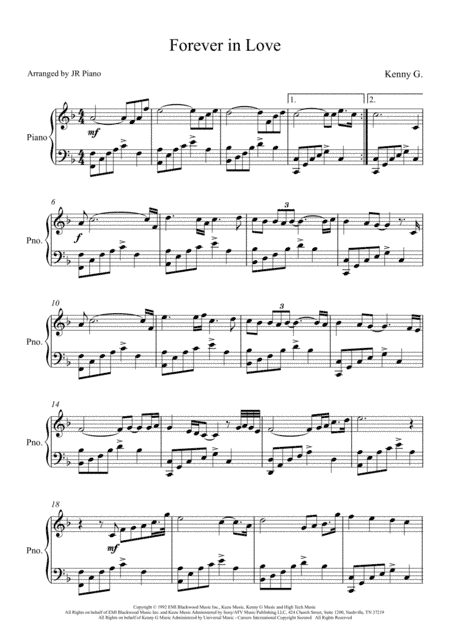 Forever In Love (arr. JR Piano)
