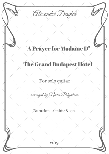The Grand Budapest Hotel (arr. Nadin Polyakova)