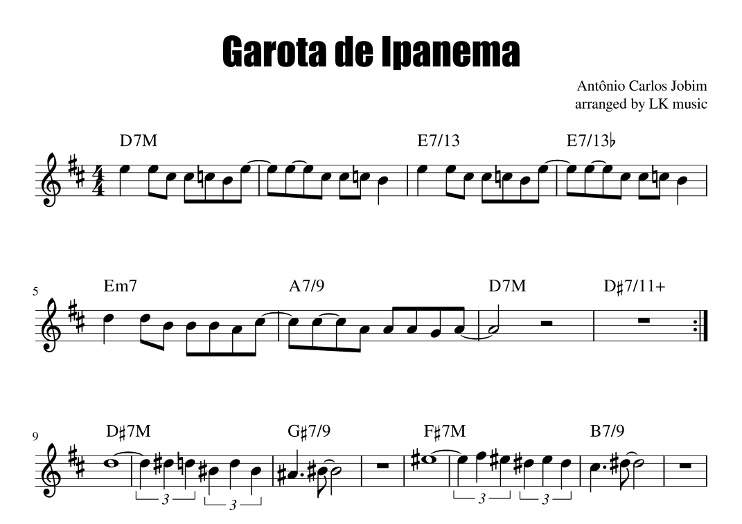 Garôta De Ipanema (arr. Lkmusic)