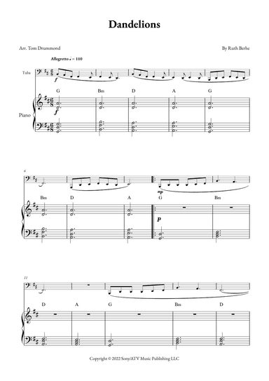 Dandelions (arr. Tom Drummond)