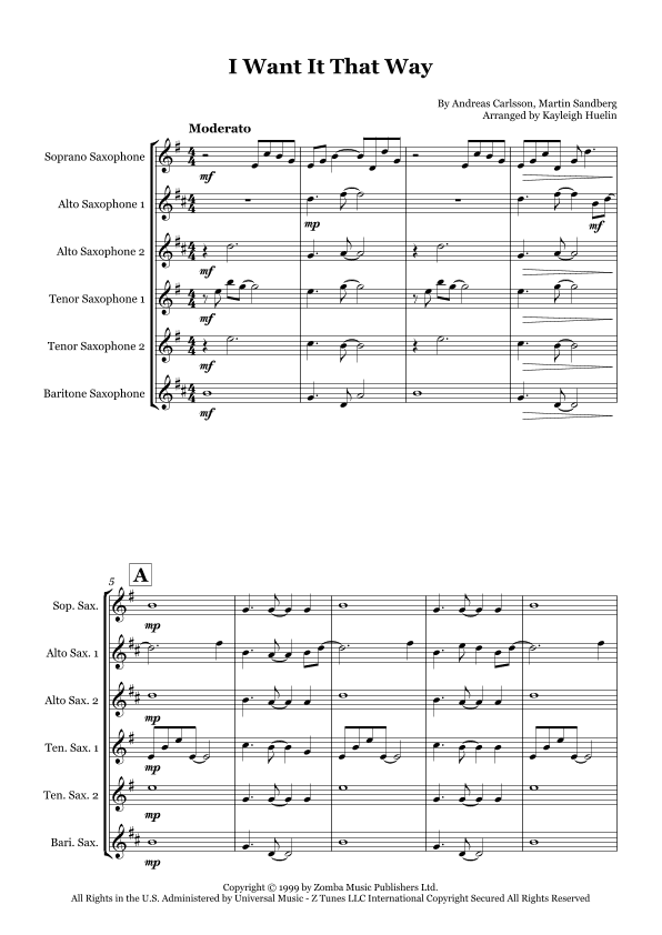 I Want It That Way (arr. Kayleigh Huelin)