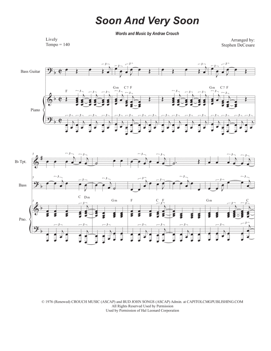 Soon And Very Soon (arr. Stephen DeCesare)