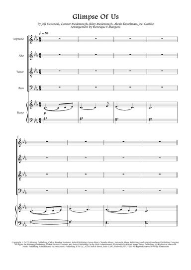 Glimpse Of Us (arr. Henrique F Mangoni)
