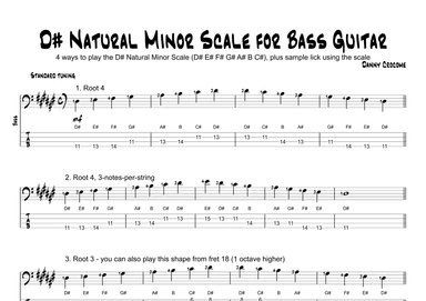 D# Natural Minor Scale for Bass Guitar (4 Ways to Play)