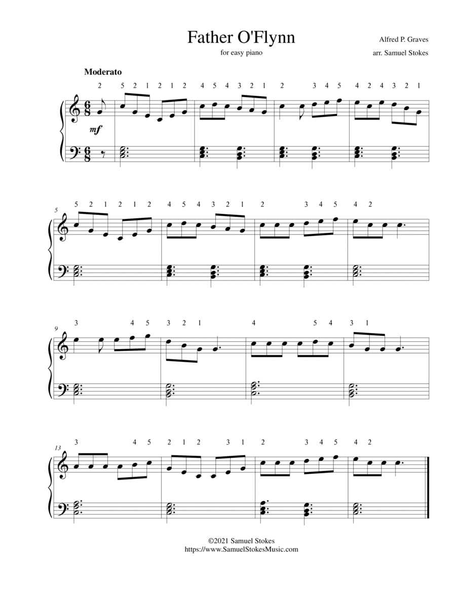 Father O'Flynn - for easy piano (arr. Samuel Stokes)