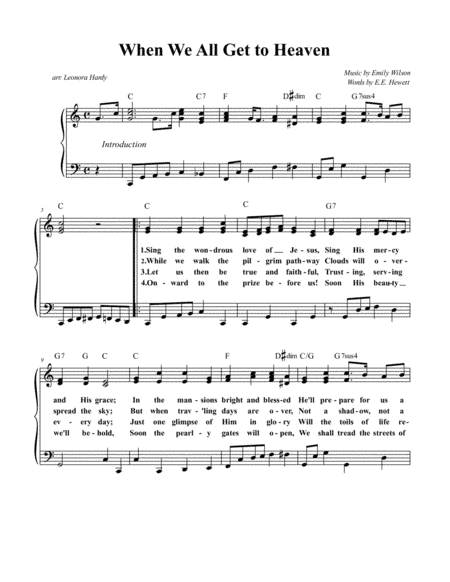 When We All Get to Heaven (arr. Leonora Hardy)