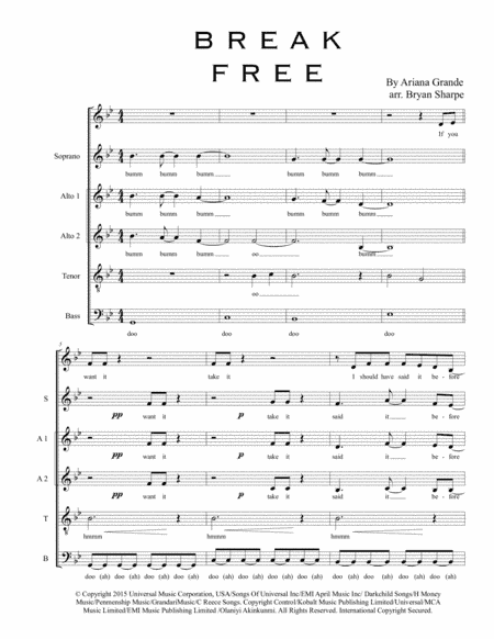 Break Free (arr. Bryan Sharpe)