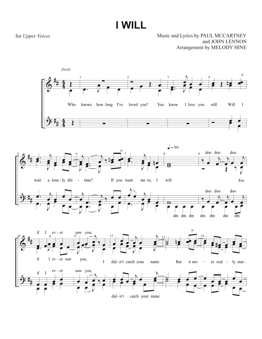 I Will (arr. Melody Hine)