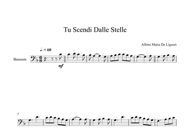 Tu Scendi Dalle Stelle - Alfons Maria De Liguori (Bassoon) (arr. Digital Book Music)