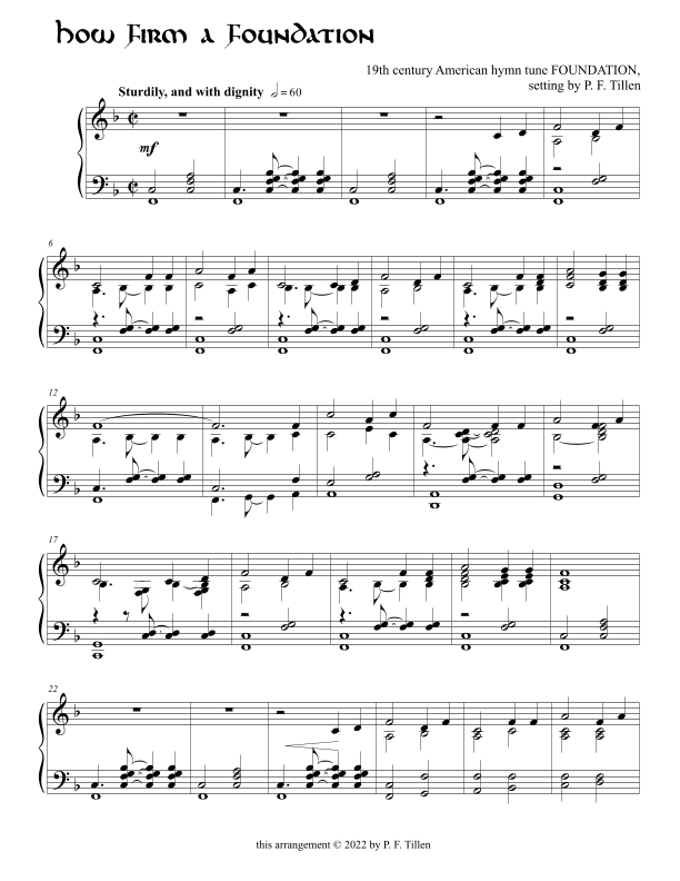 How Firm a Foundation (arr. arr. P. F. Tillen)