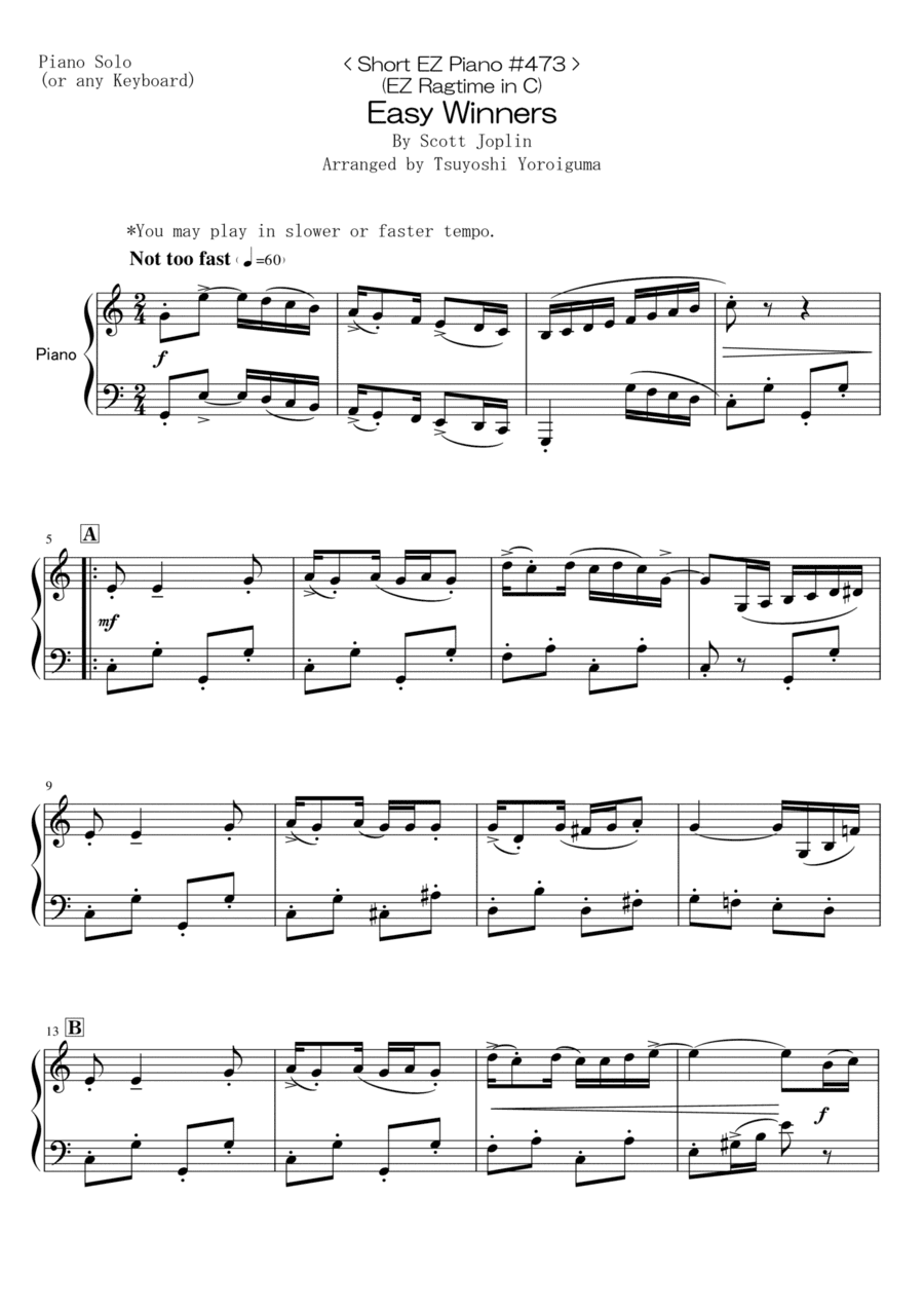Easy Winners (arr. Tsuyoshi Yoroiguma)