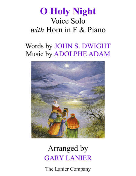 O HOLY NIGHT (Voice Solo with Horn in F & Piano - Score & Parts included) (arr. Gary Lanier)