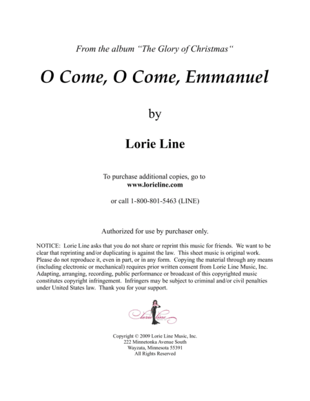 O Come, O Come, Emmanuel (arr. Lorie Line)