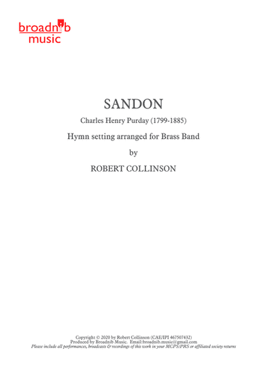 SANDON - Hymn setting for UK format Brass Band (arr. Robert Collinson)