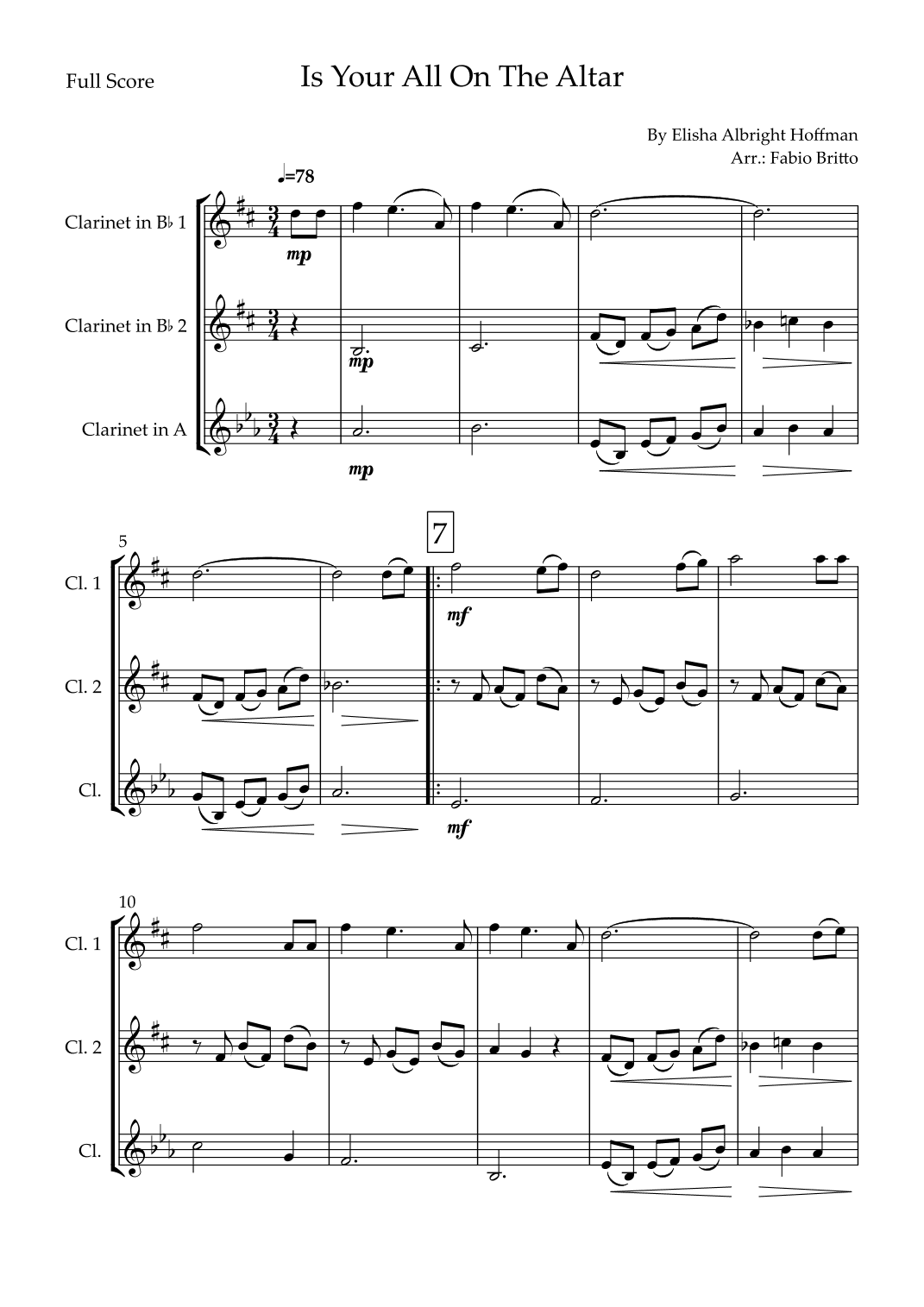 Is Your All On The Altar? (arr. Fabio Britto)