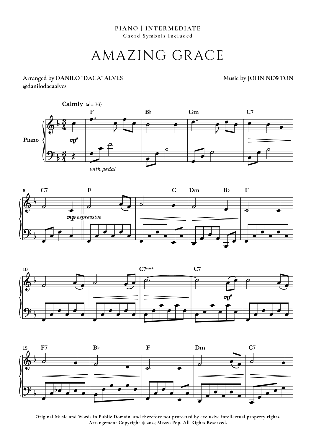 Amazing Grace (arr. Danilo "Daca" Alves)