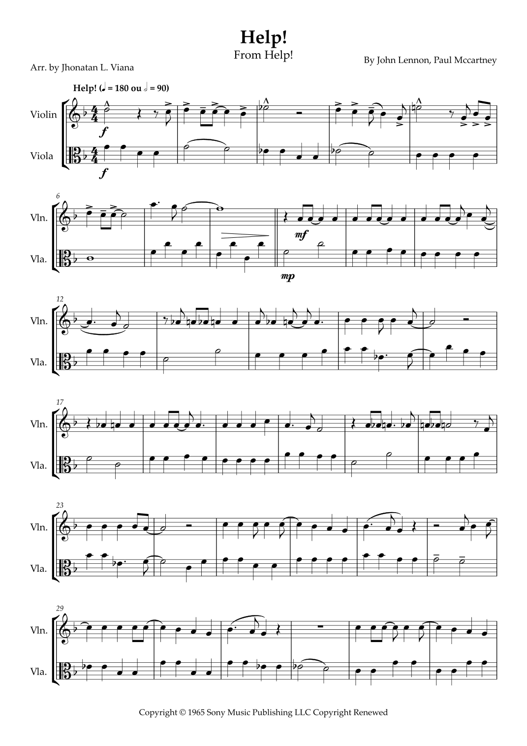 Help! (arr. Jhonatan Lucio Viana)