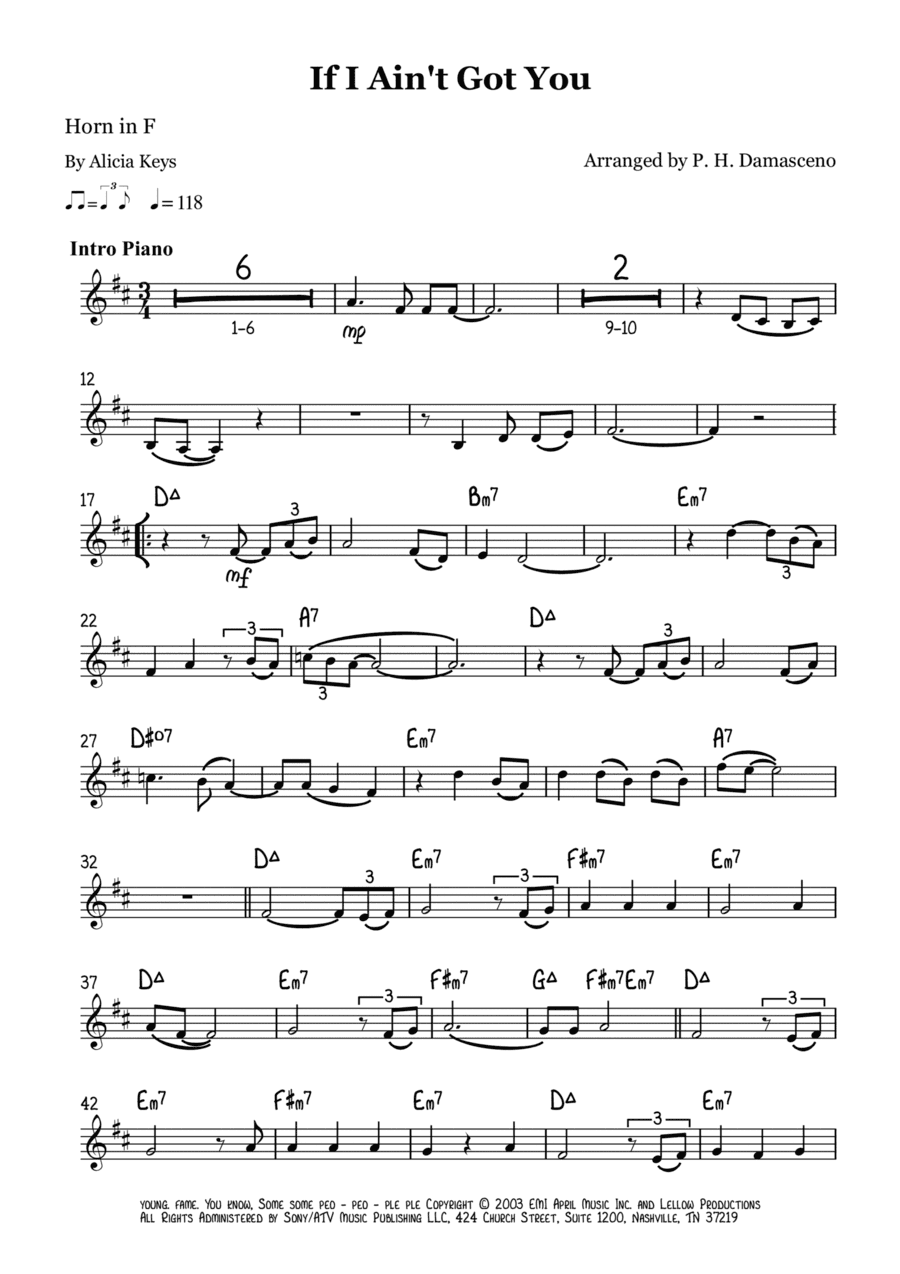 If I Ain't Got You (arr. P.H. Damasceno)
