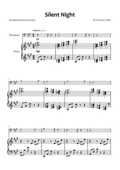 Silent Night - Trombone and piano (arr. Glauco Fernandes)