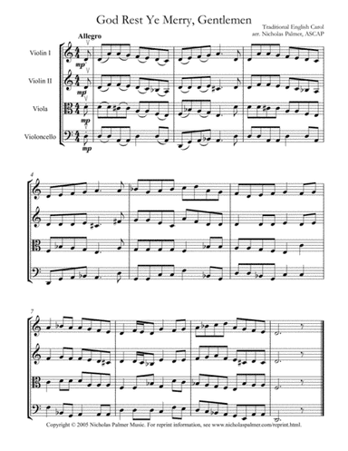 God rest ye merry, gentlemen - easy string quartet (arr. Nicholas Palmer)