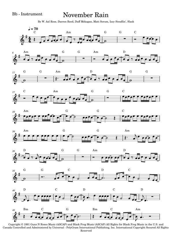 November Rain (arr. Fabio Eduardo de Oliveira)