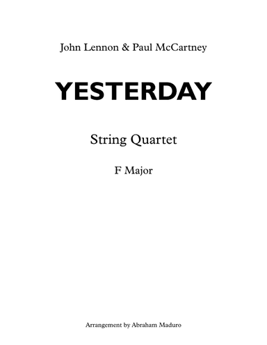 Yesterday (arr. Abraham Maduro)