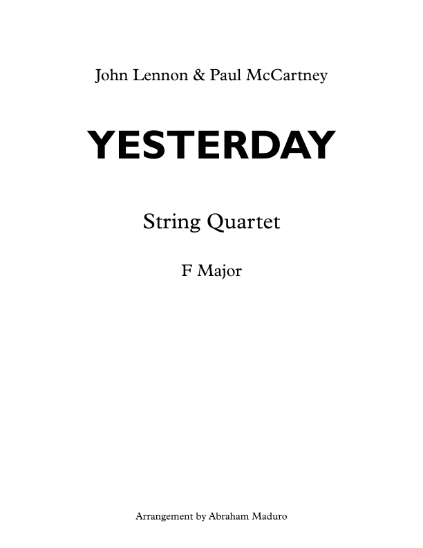 Yesterday (arr. Abraham Maduro)