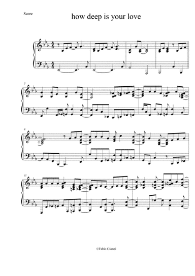 How Deep Is Your Love  from the Motion Picture SATURDAY NIGHT FEVER (arr. pianoplayer)