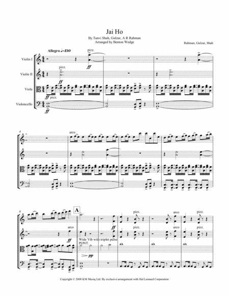 Jai Ho (arr. Benton Wedge)