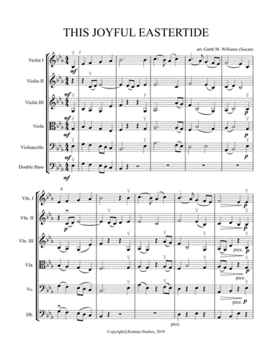 THIS  JOYFUL EASTERTIDE FOR STRING ORCHESTRA (arr. Garth M. Williams, (Socan))